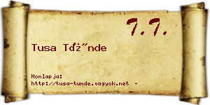Tusa Tünde névjegykártya