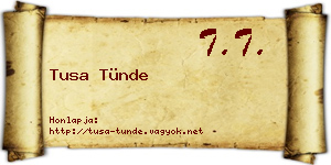Tusa Tünde névjegykártya